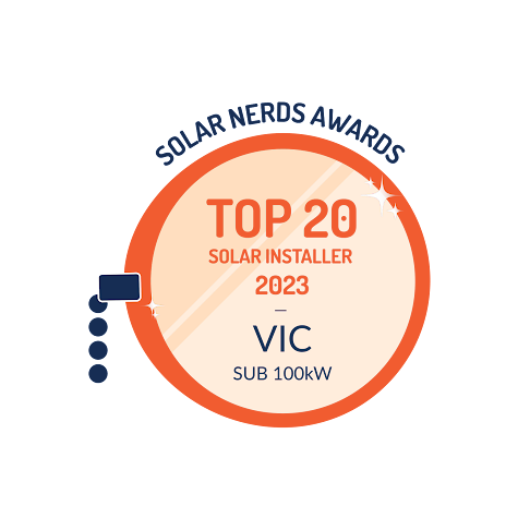 Solar Nerds Awards — Top 20 Solar Installer VIC (Sub 100 kW), 2023